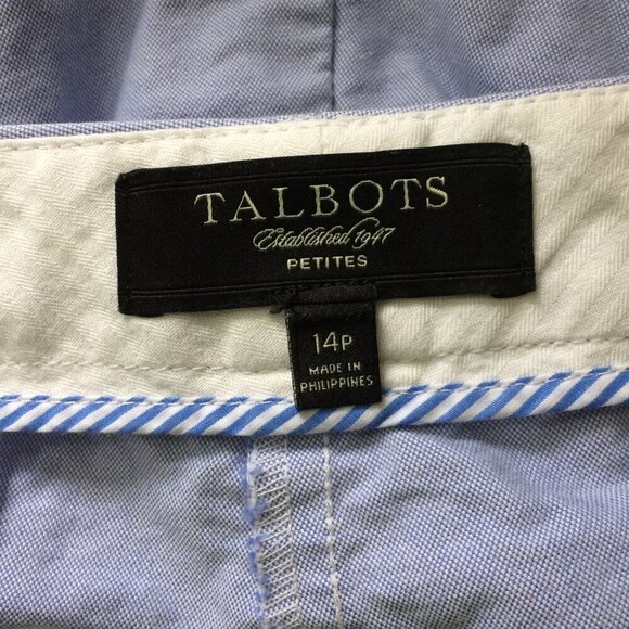 Talbots Signature Pants Cropped Capri Slash Pockets Lavender/Blue Size 14P - Picture 2 of 5